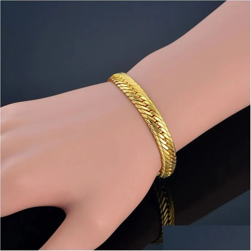 Bracciale uomo a catena serpente oro charm braccialetto gioiello_voghion.com