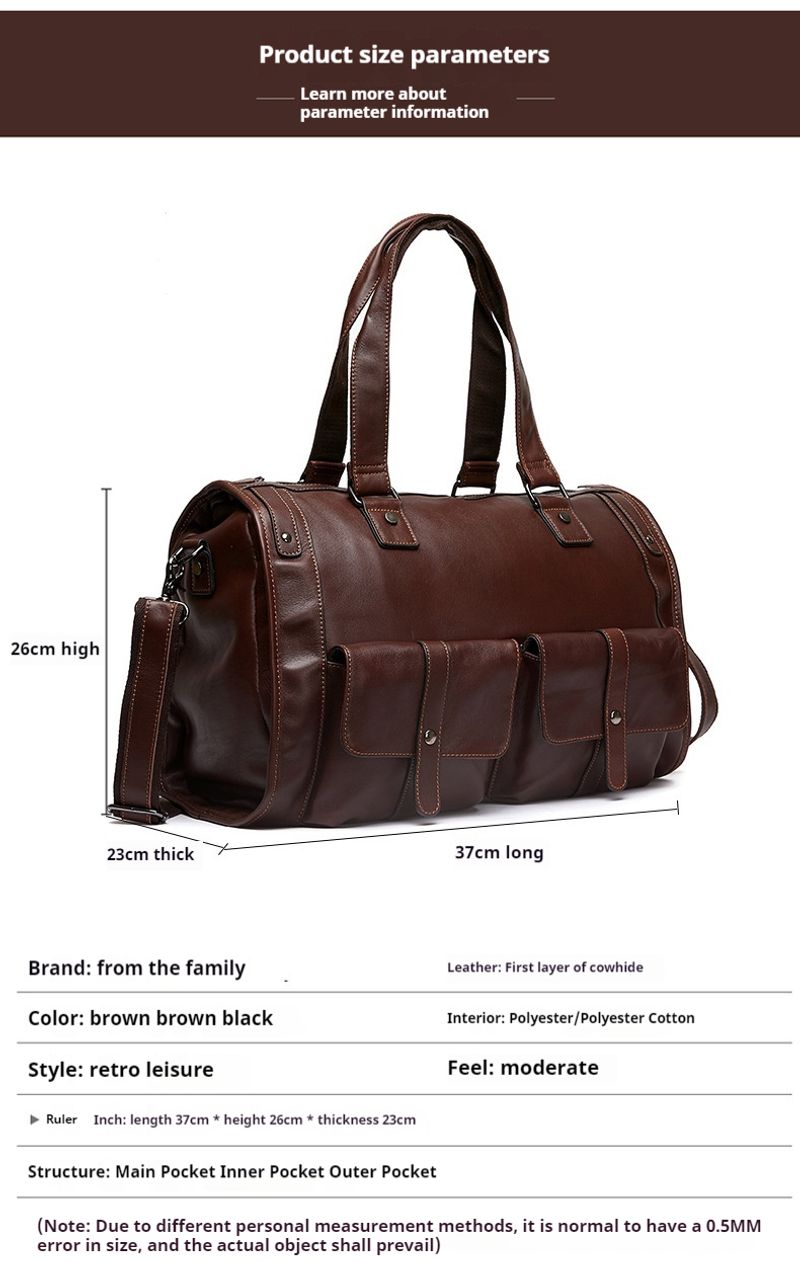Reisetaschen Leder Herren und Damen großem Fassungsvermögen, Handtaschen aus Rindsleder mit Aufbewahrung für eine_voghion.com