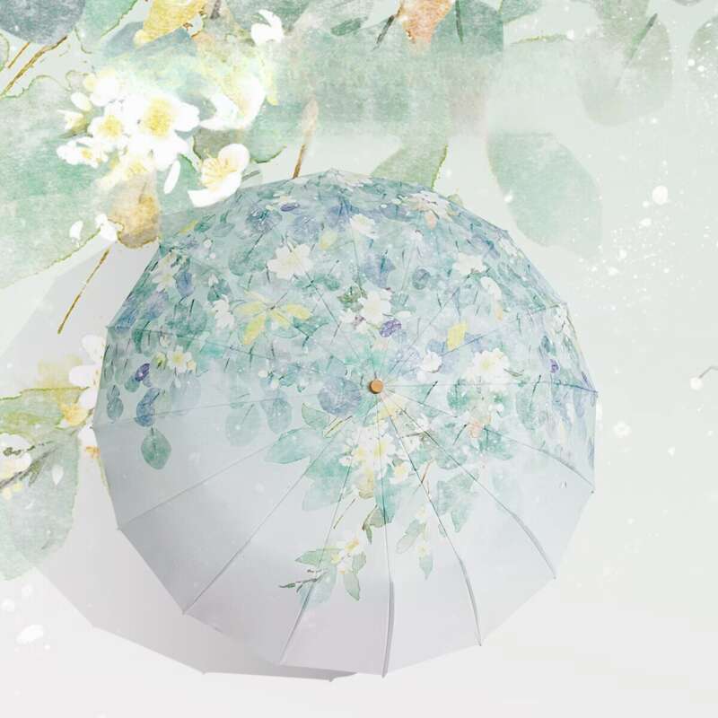16 Bone Colored Rubber Dual-purpose Sunshade For Both Rain Light, Foldable High-end Feeling, Protection And UV_voghion.com