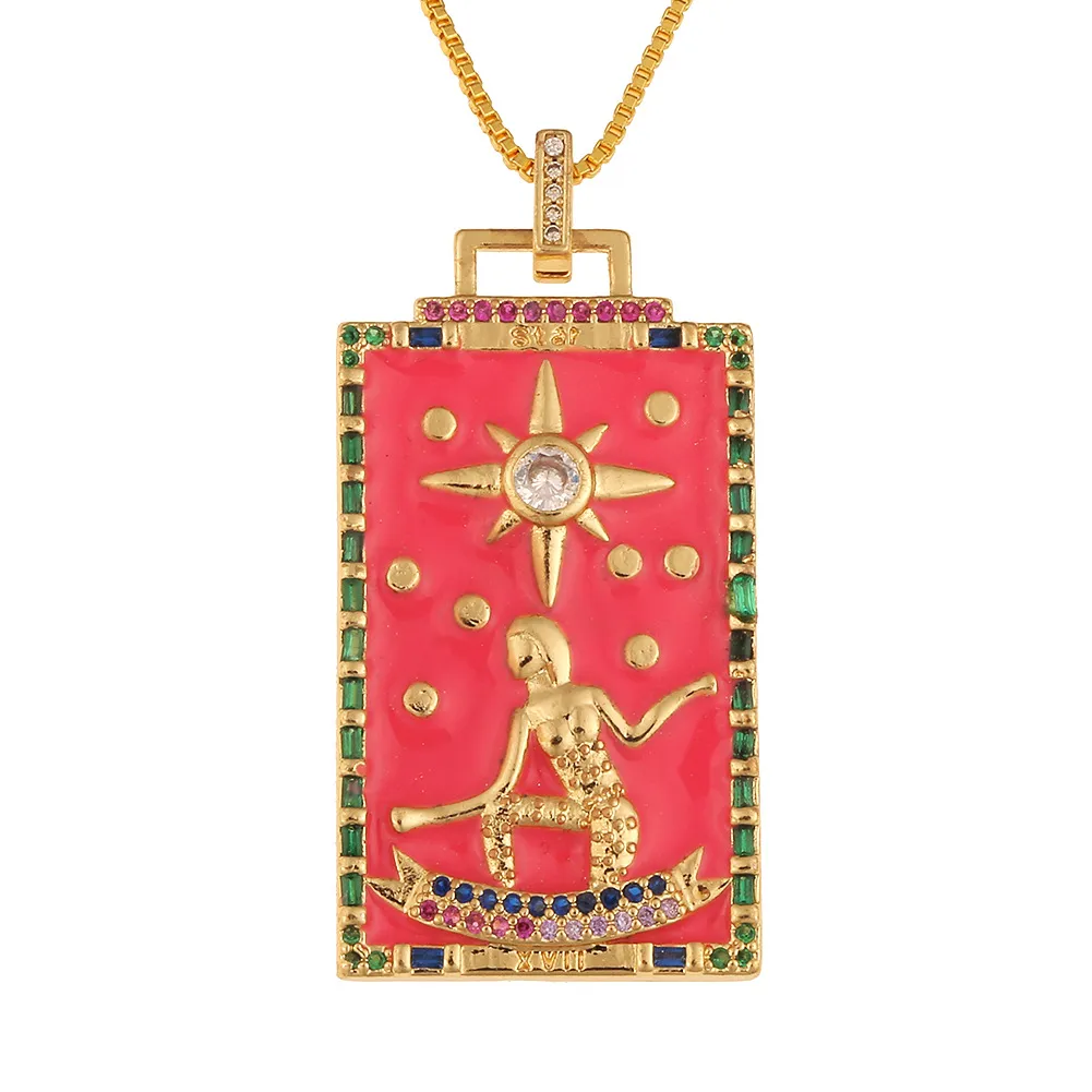 Collana con ciondolo carta dei tarocchi stile hip hop_voghion.com