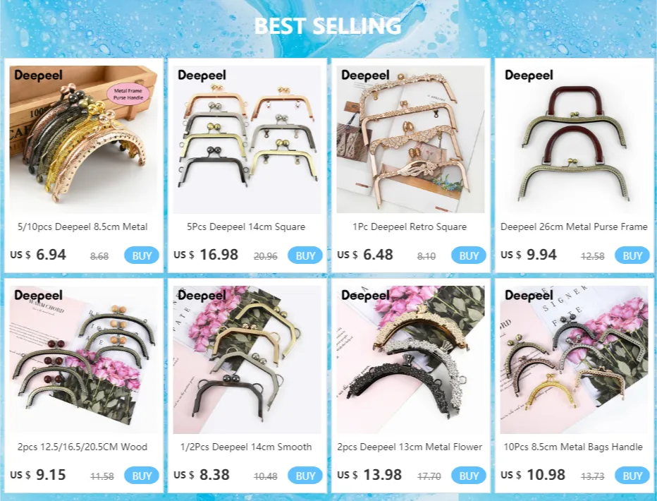 5 Stück Deepeel Metalltaschen Griffe Geldbörse Rahmen Emed Bronze Griff Kuss Verschluss DIY Nähklammern Handtasche Hardware_voghion.com