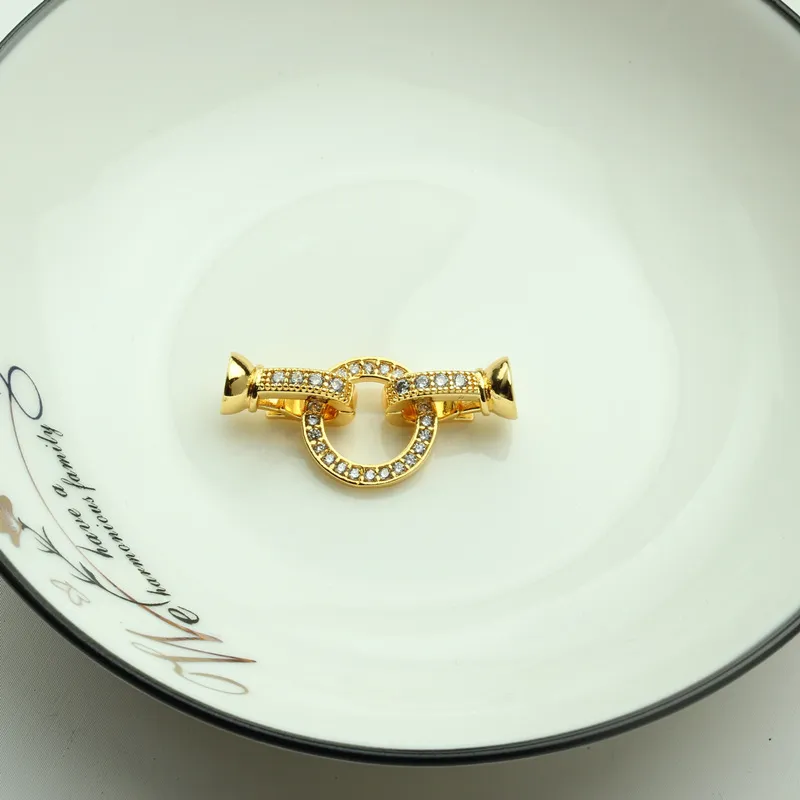 Chaînes à breloques rondes au centre du collier, fermoirs, perles en zircon pavées, bijoux de mode_voghion.com