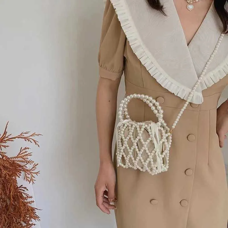 Borsa a mano retrò con perline e borsa a tracolla per donna_voghion.com