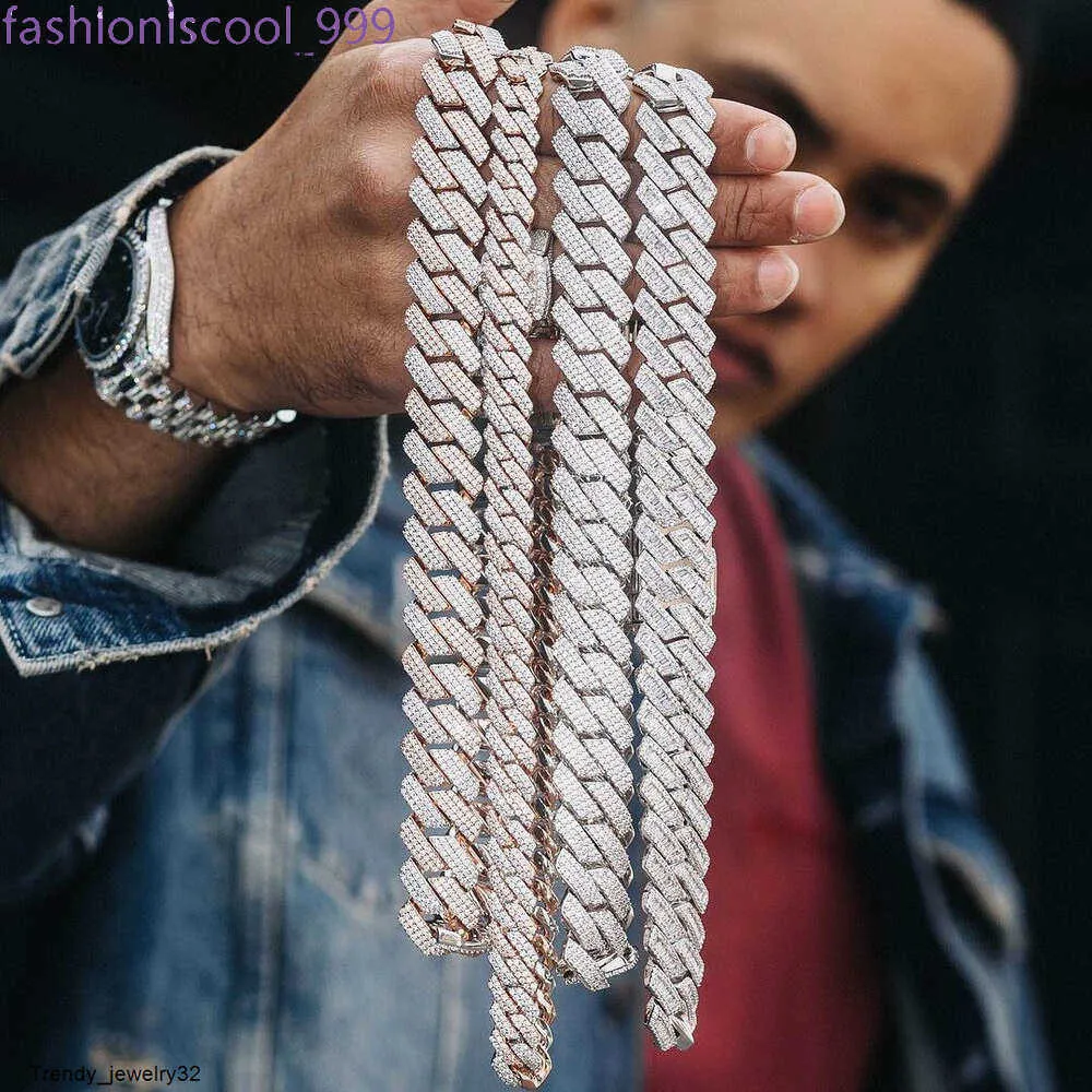 Colar de joias hip hop com diamantes cz banhados a ouro 14k Cadena Cubana Men Cuban Link Chain_voghion.com