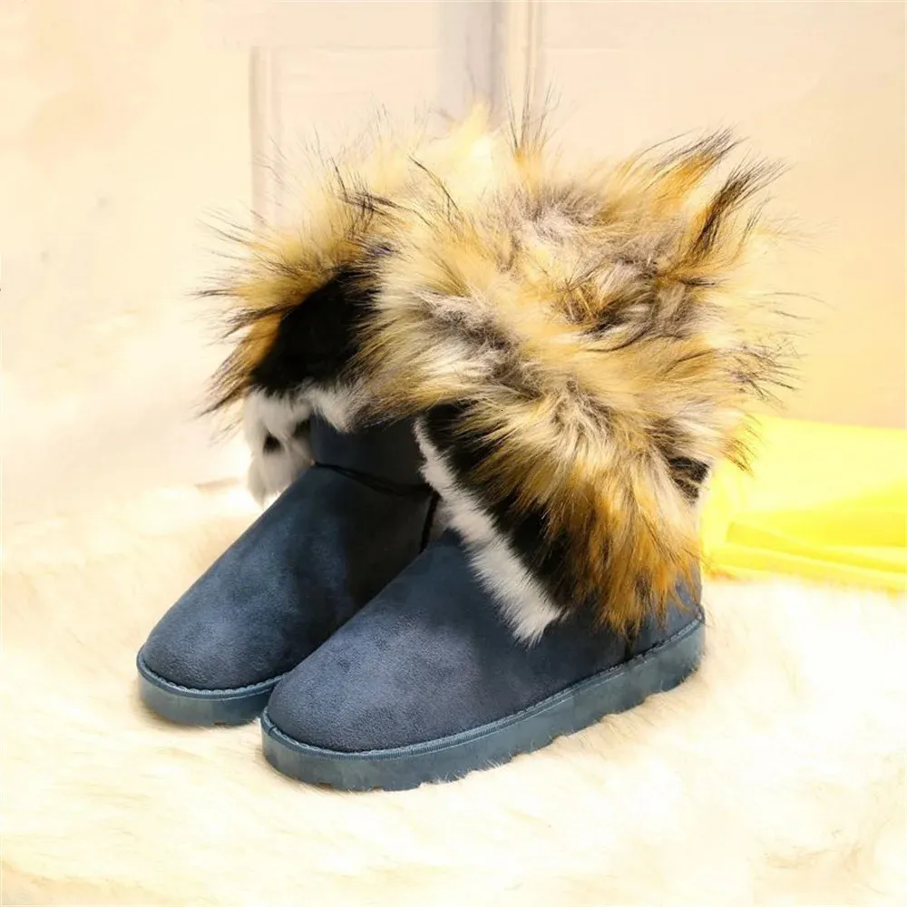 Warm Women's Suede Platform Snow Boots Ankle Boots Plush Lining_voghion.com