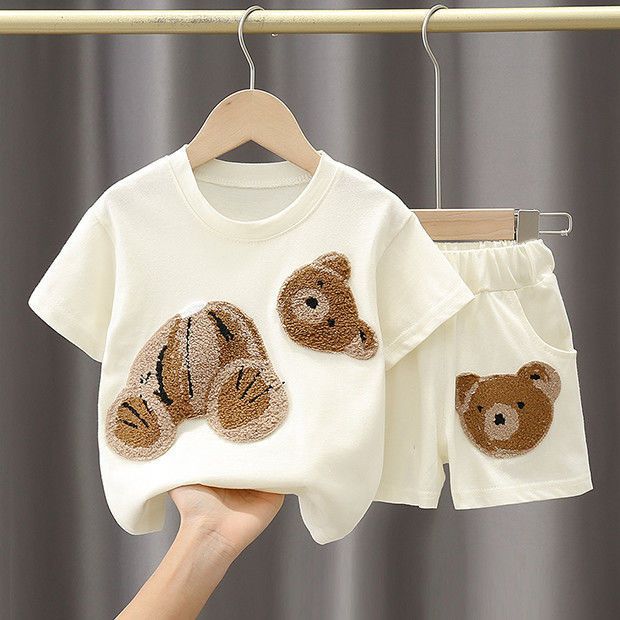 Baby Clothing Girls' summer summer dress baby two-piece casual cartoon short-sleeved children's sportswear trend