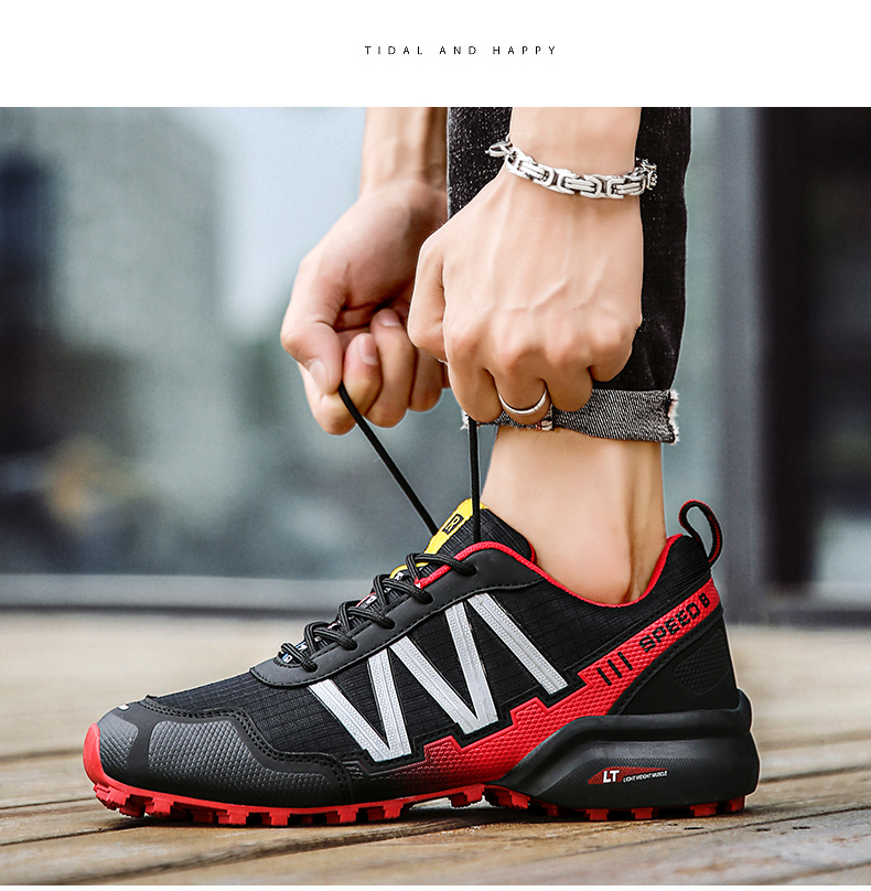 Men Hiking Sneakers Climbing Lace Up Trekking Outdoor Mountain Bike Flat Sport Cycling Shoes Breathable_voghion.com