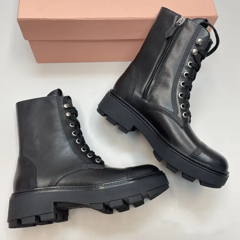 designer booties women womens platform winter shoes black brown boots Fashion Vintage Work Martin Boots_voghion.com