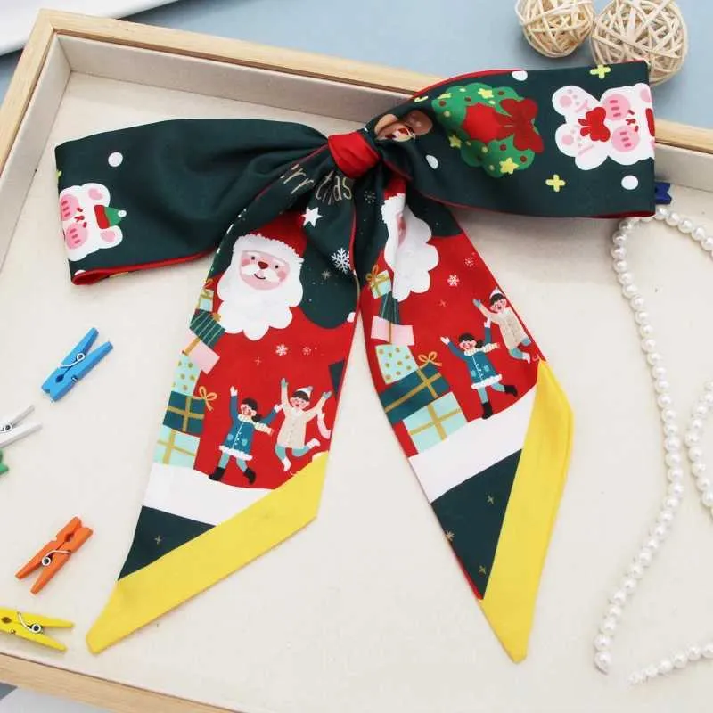 Coffret cadeau avec ruban et nœud pour foulard en soie de la série Noël Y241121_voghion.com