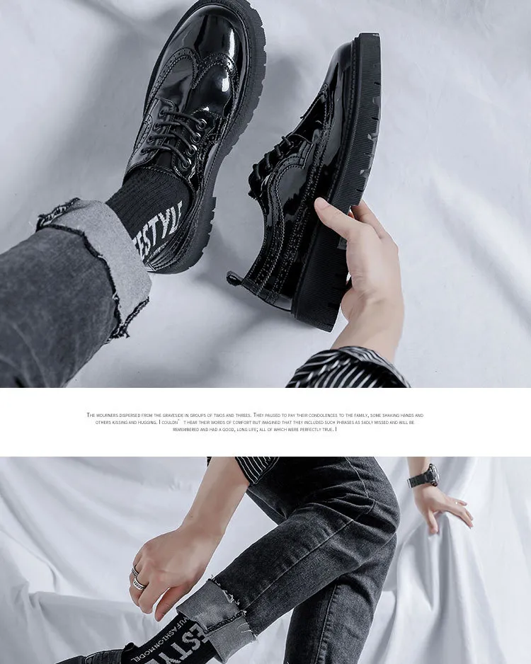 Pantofi sport pentru bărbați, stil business, casual, cu platformă, talpă groasă, piele naturală, stil streetwear, stil vintage, rochie de petrecere și nuntă_voghion.com