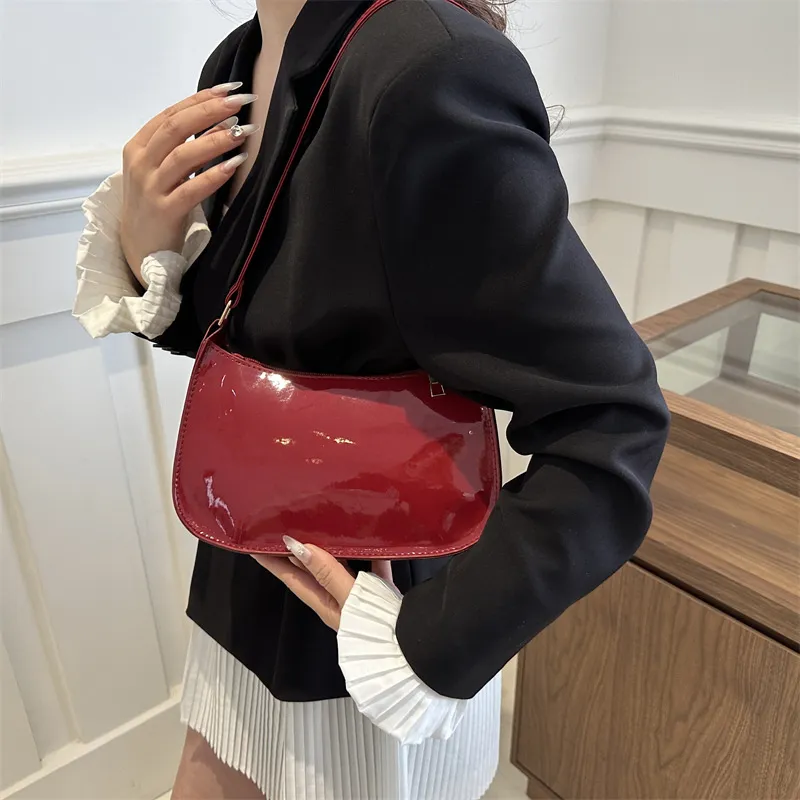 Borsa a tracolla da donna in pelle PU tinta unita retrò, borse alla moda, borse casual hobo e borsette da donna_voghion.com