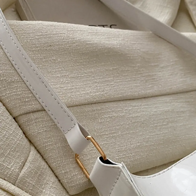 Borsa a tracolla da donna in pelle PU tinta unita retrò, borse alla moda, borse casual hobo e borsette da donna_voghion.com