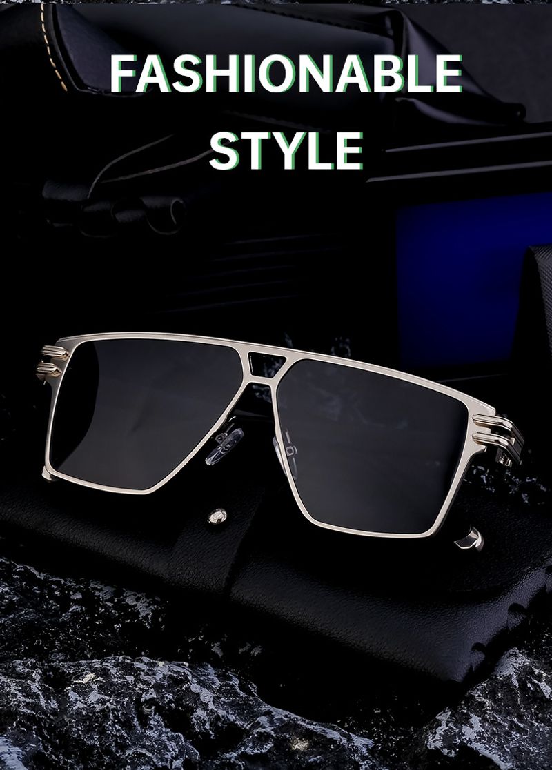 Stylish Square-framed Vintage High-grade Sunglasses For Men_voghion.com