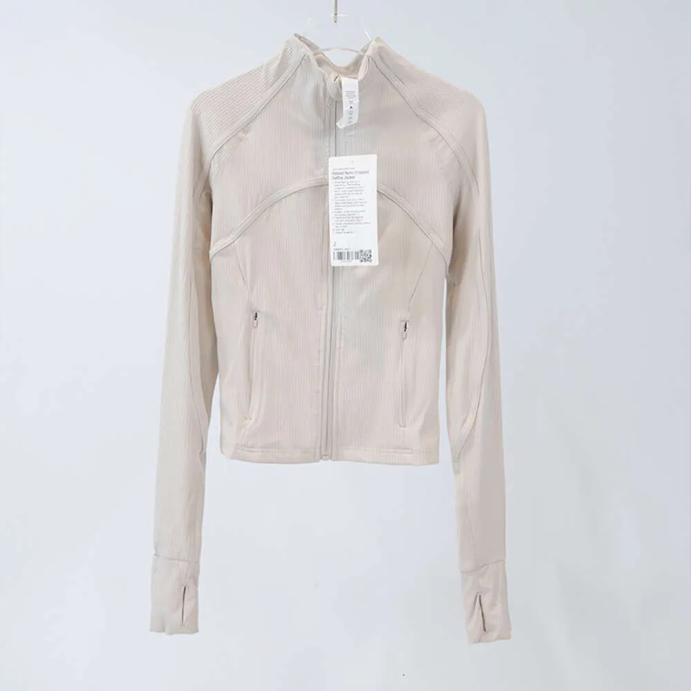 Yoga Cropped Define Coat Long Sleeve Shirt Rib Short Womens Tight Thin Jacket Breathable Cardigan Sportswear Summer_voghion.com