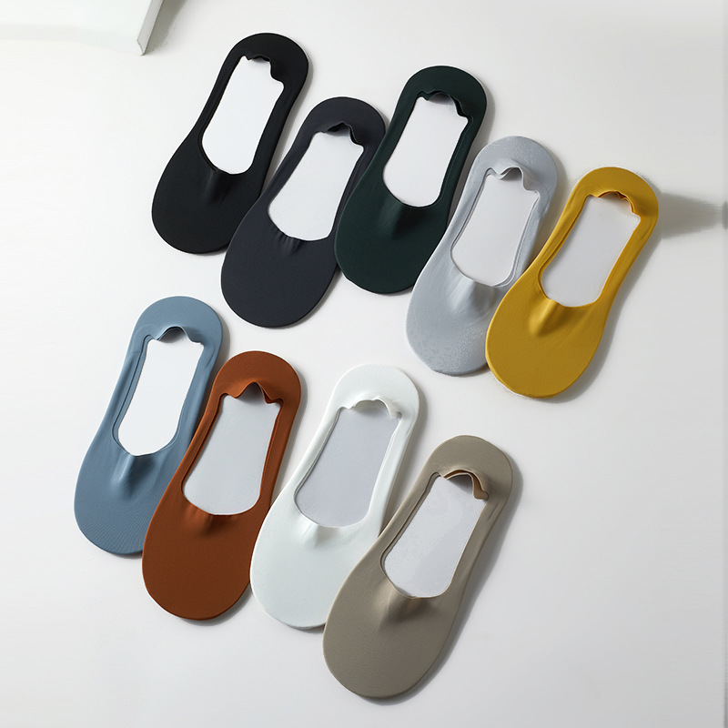 Herenbootje voor de zomer, gemaakt van ijszijde met een dunne katoenen onderkant, ondiep, onzichtbaar, ademend, zweetabsorberend, geurwerend en antislip._voghion.com
