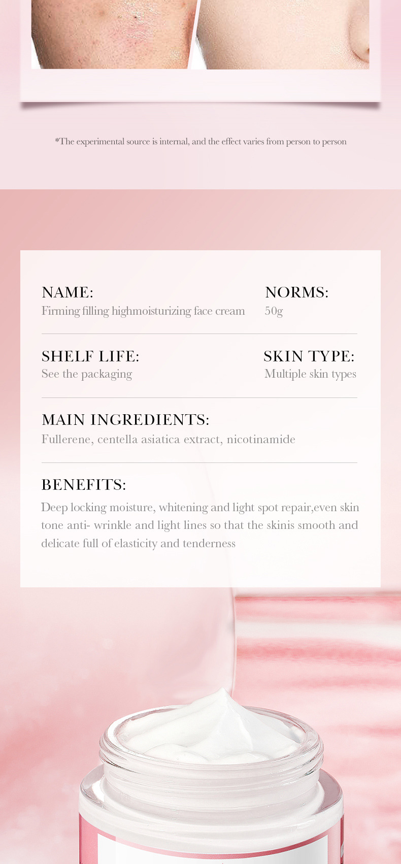 4-in-1 Moisturizing Skin Cream,Face cream 50g,anti wrinkle moist,nourish the skin,firming filling high_voghion.com