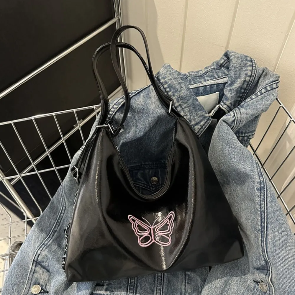 Multifunktionale PU-Lederkette Schultertasche Dual Purpose Korean Style All-Match Große Kapazität Einkaufstasche Geschenk_voghion.com