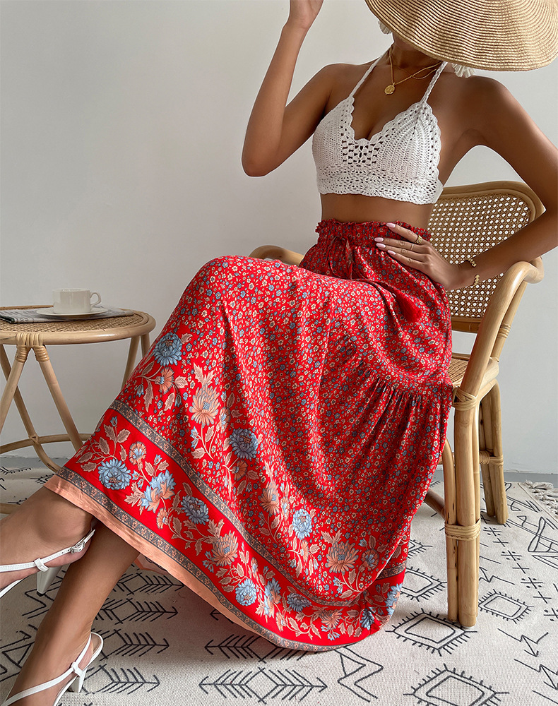 Damen Midirock Sommer Für Den Urlaub Plus Size Rock_voghion.com