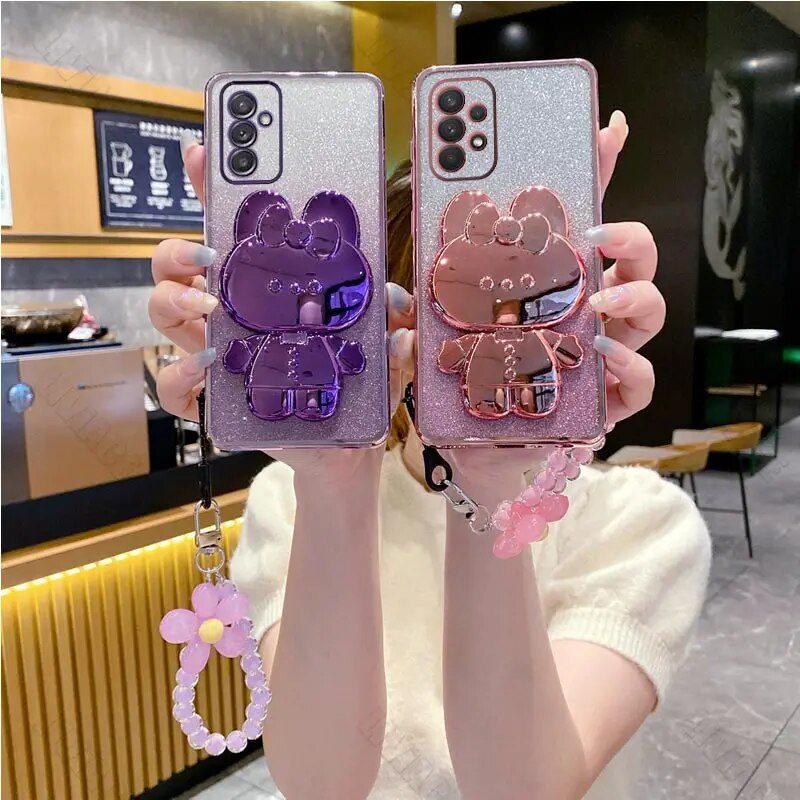 Coque De Protection Motif Lapin Et Fleur Pour Samsung Galaxy_voghion.com