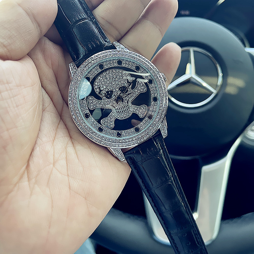 Orologio da donna alla moda, quadrante grande universale, costantemente in funzione, cinturino in vera pelle impermeabile, orologio al quarzo da uomo_voghion.com