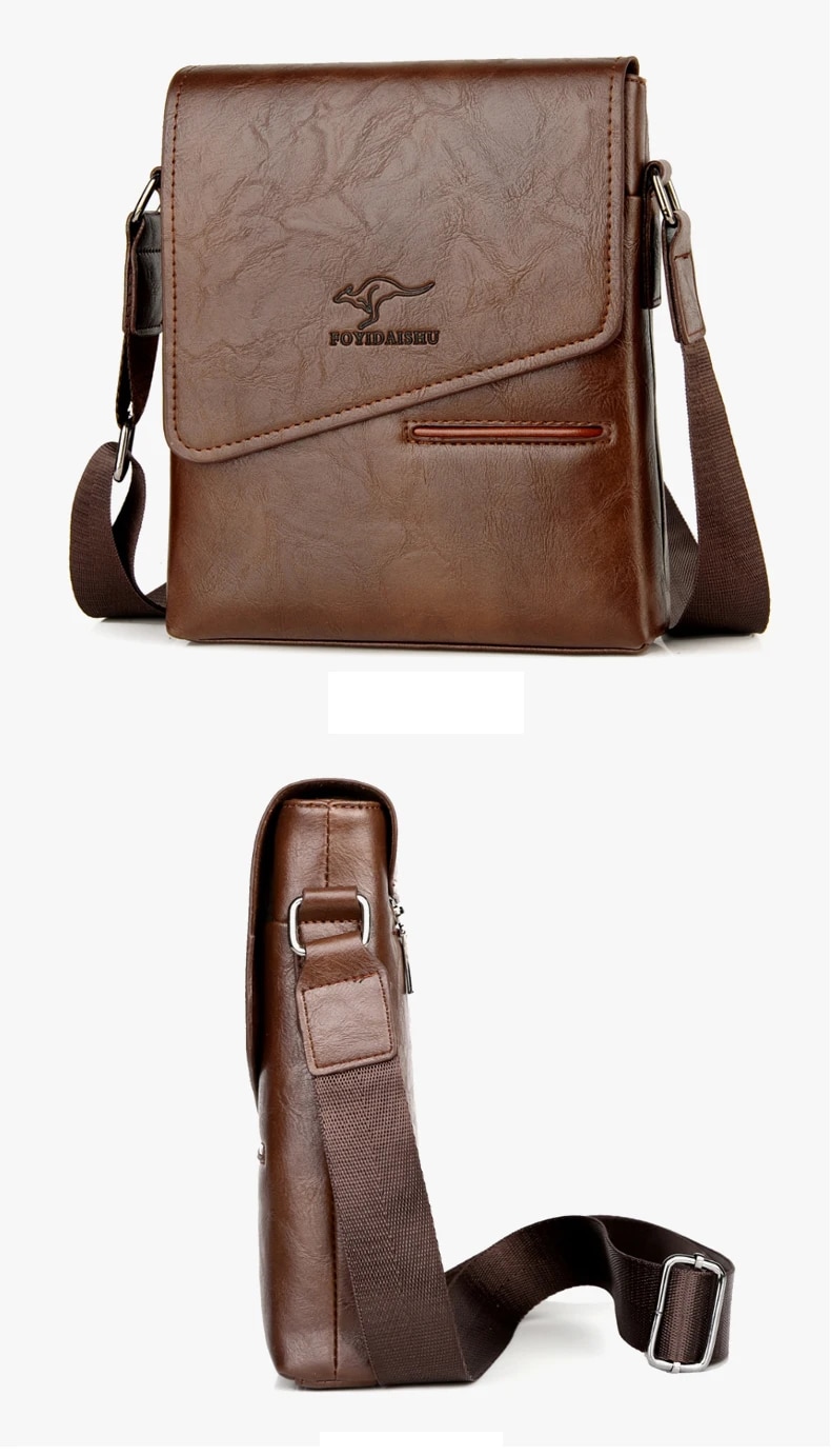 Summer Brand Kangaroo Messenger Bags Leather Casual Crossbody For Men Business Shoulder Bag Male Small Handbag_voghion.com