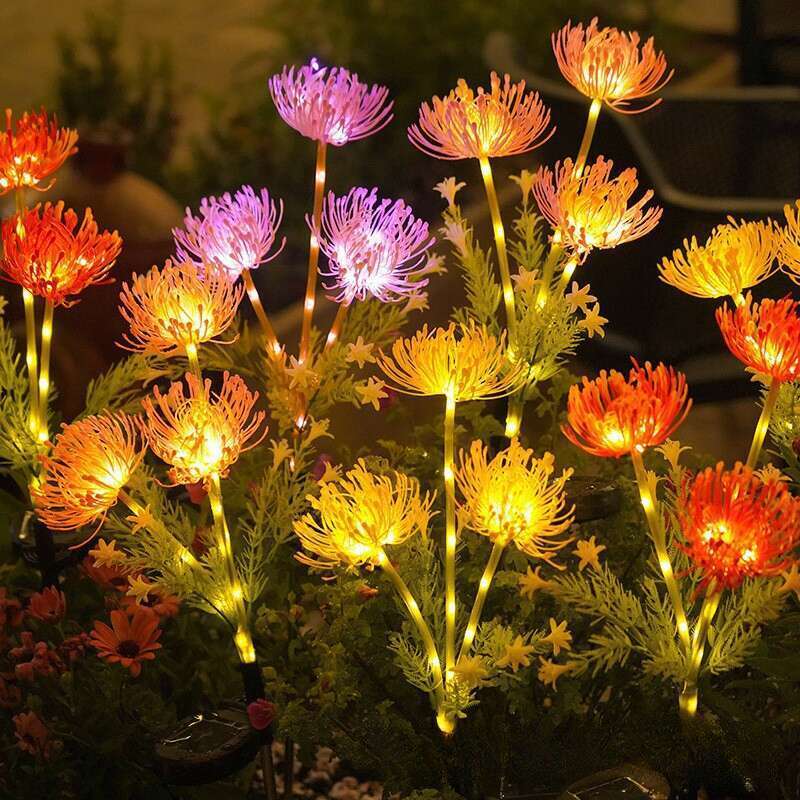 Nueva lámpara LED de diente de león con energía solar para enchufar en el suelo, para exteriores, para decorar patios, con simulación de césped y césped._voghion.com