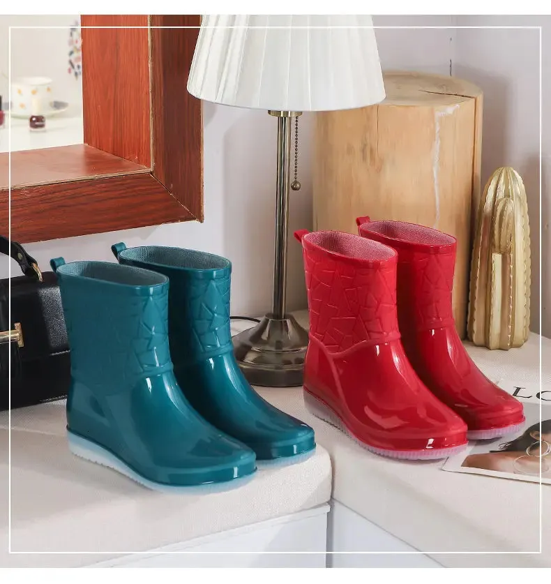 Waterproof Women's Rain Boots Non-slip Kitchen Shoes For Working_voghion.com