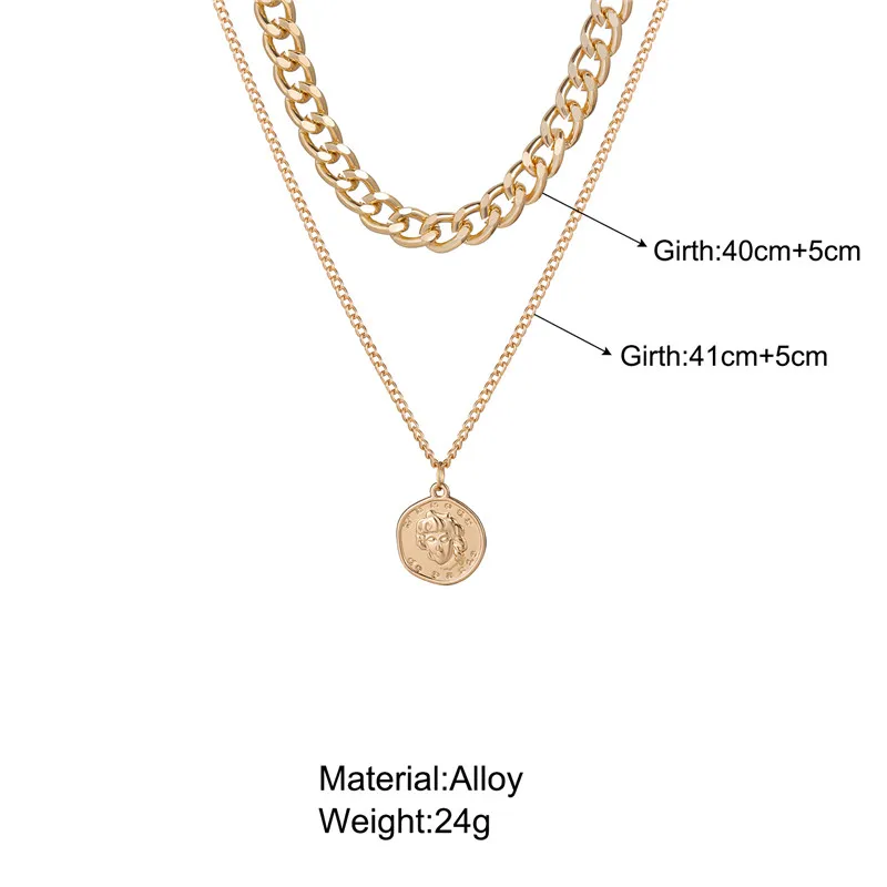 Collana multistrato vintage oro con pendente per donna_voghion.com