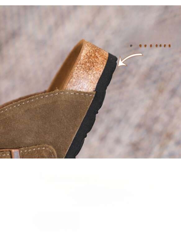 women's Shoe With A Cork Sole On The Toe Cap A Half Flip-flop On The Top._vogvips.com
