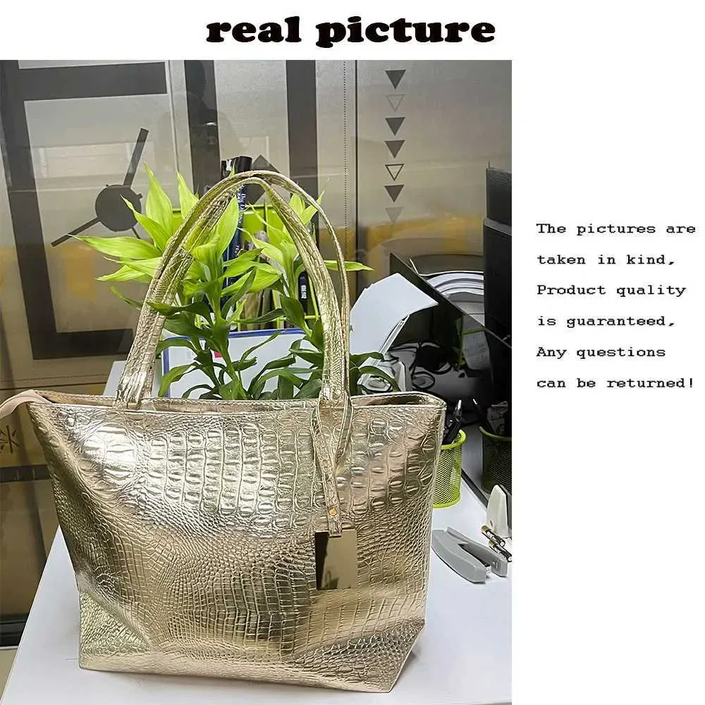 Elegant Large Tote Shoulder Handbag In Black Gold And Silver_voghion.com