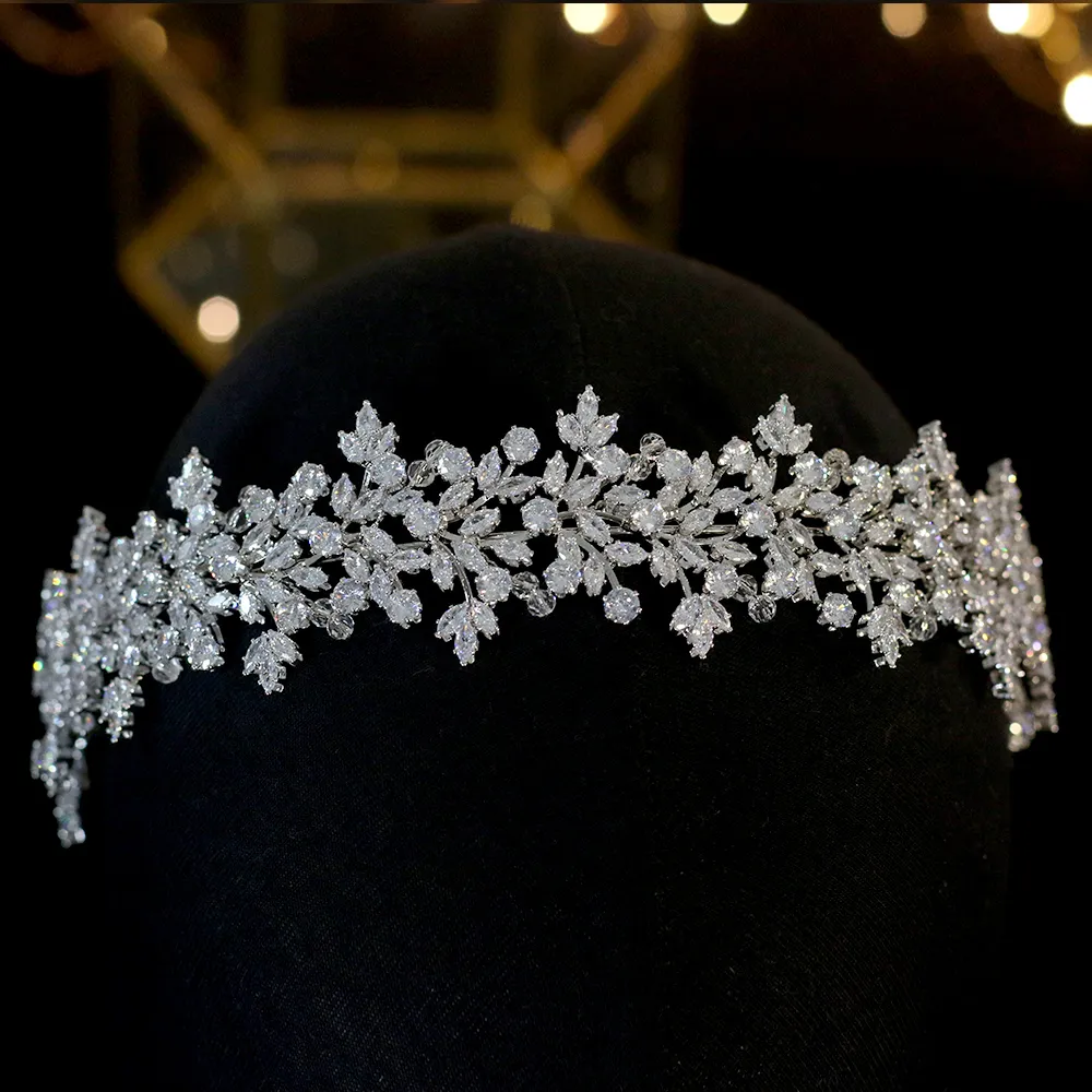 Jewelry Bridal Headwear Hair Accessories JewelryCrowns For Women Wedding AccessoriesCubic Zirconia CrownTiaraBridesmaid_voghion.com