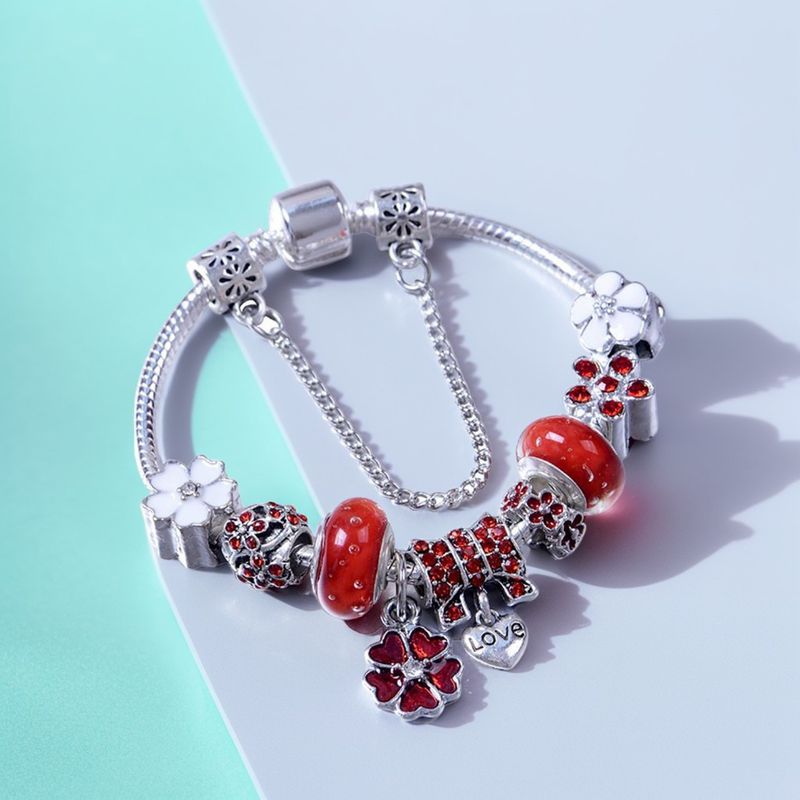 Bracciale charm in acciaio inossidabile con perline smaltate_voghion.com