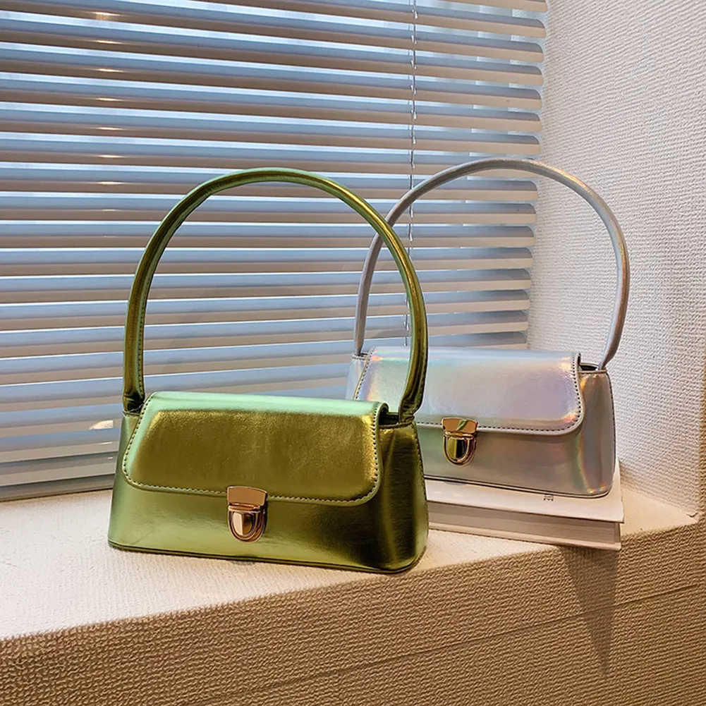 Handtassen voor dames, eenvoudige handtassen met handvat, Franse tote, elegante glanzende oksel, schoudertas van PU-leer voor dames_voghion.com