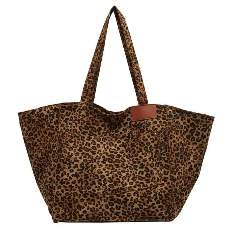 Handtasche mit Leopardenmuster, Retro-Canvas, große Kapazität, Einkaufstasche Y241026_voghion.com
