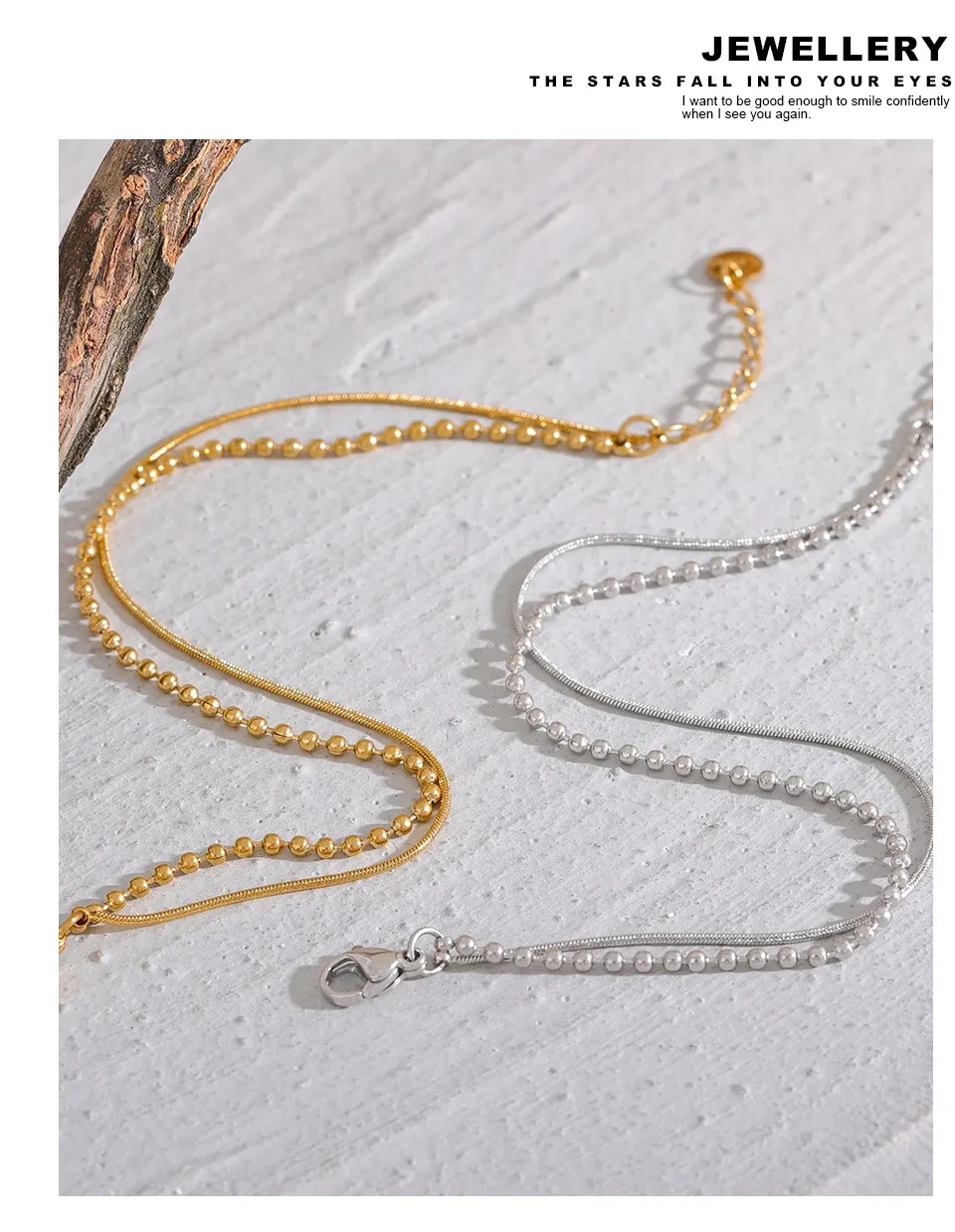 Armbänder Yhpup Edelstahl Flache Perlenketten Doppellagiges Modearmband Armreif Für Frauen Charm Sommer Strand_voghion.com
