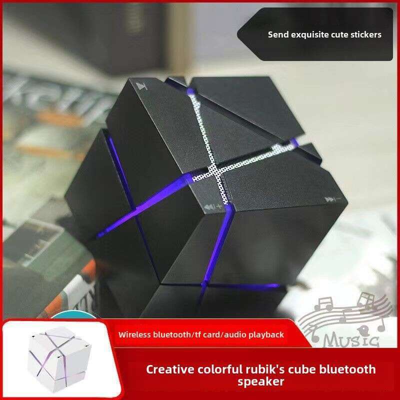 Magic Cube Bluetooth skaļrunis basa lielgabals Mini pārnēsājams krāsains gaismas bezvadu kartes ievietošana maza audio radoša_voghion.com