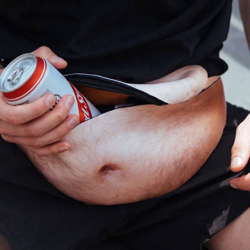Αστεία Pop Dad Bod Money Belt Ανδρικές τσάντες Ταξιδίου Χρώμα σάρκας Creative Fanny Pack Beer Fat Belly Bum Pouch Τσάντα μέσης_voghion.com