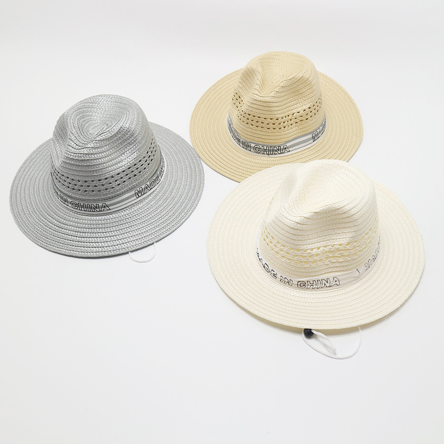 Chapeau de paille pour hommes, protection solaire en plein air, chapeau de jazz d'été, travail agricole, voyage, spot pittoresque, chapeau de cowboy occidental_voghion.com