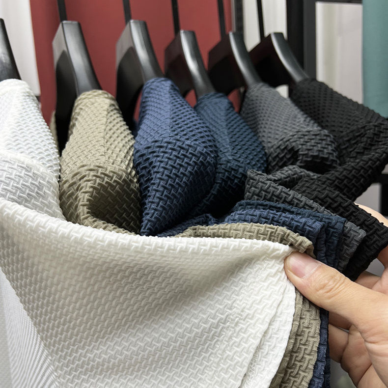 Men's Clothing  Source manufacturer thin bamboo ice silk t-shirt men's short-sleeved summer elastic slim comfortable cool top short-sleeved t-shirt_voghion.com