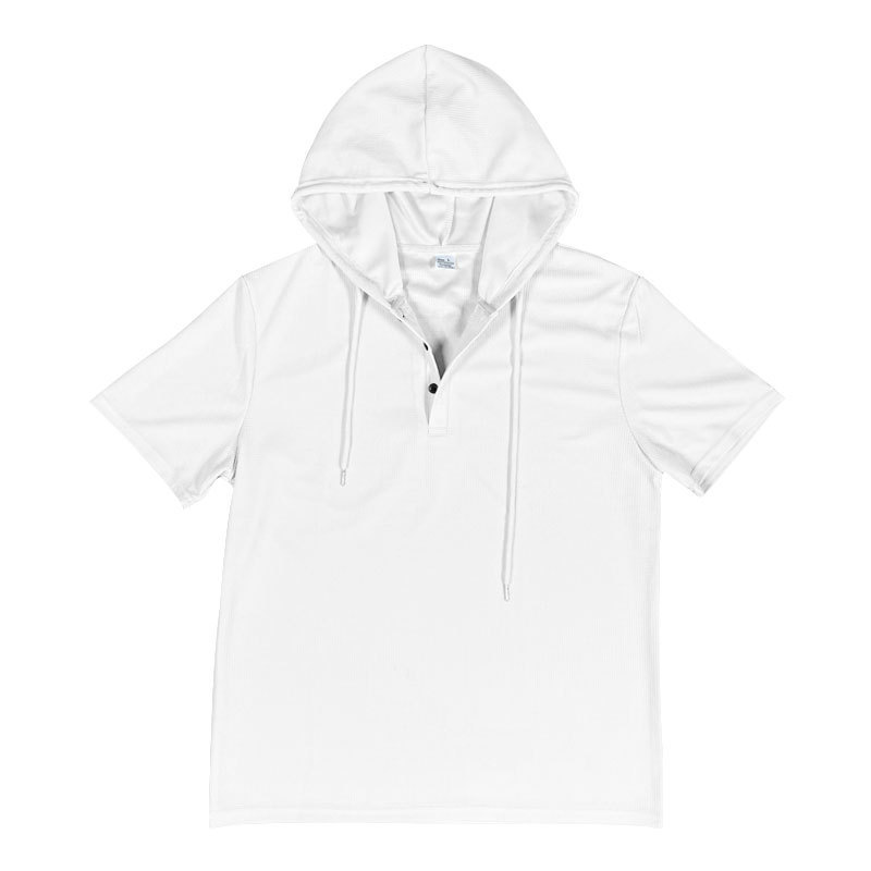 2024 New Summer Short Sleeved T-shirt Men's Hooded Top American Henry Shirt_voghion.com
