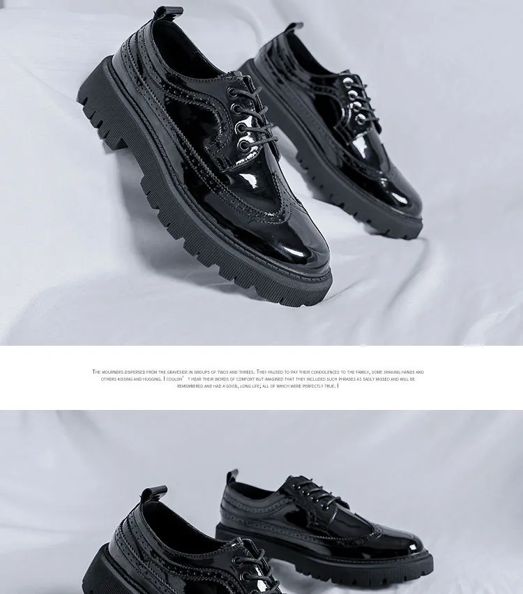 Pantofi sport pentru bărbați, stil business, casual, cu platformă, talpă groasă, piele naturală, stil streetwear, stil vintage, rochie de petrecere și nuntă_voghion.com