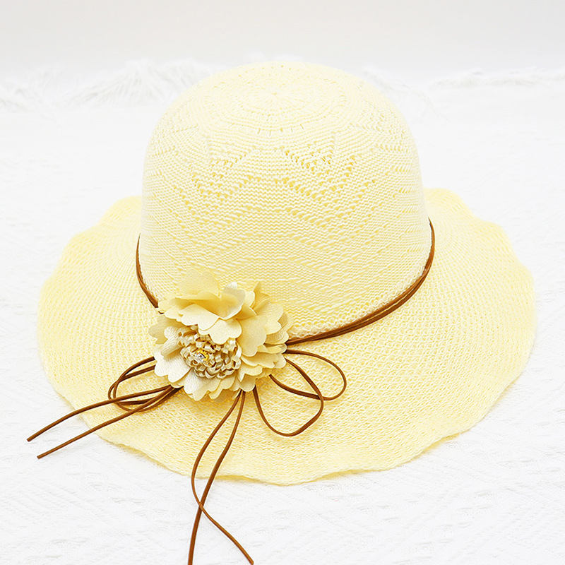 Korean Version Of Beach Big Brimmed Straw Women In Summer Scenic Spots, Cool For Vacation, Sun Protection, Sunshade Hat,_voghion.com