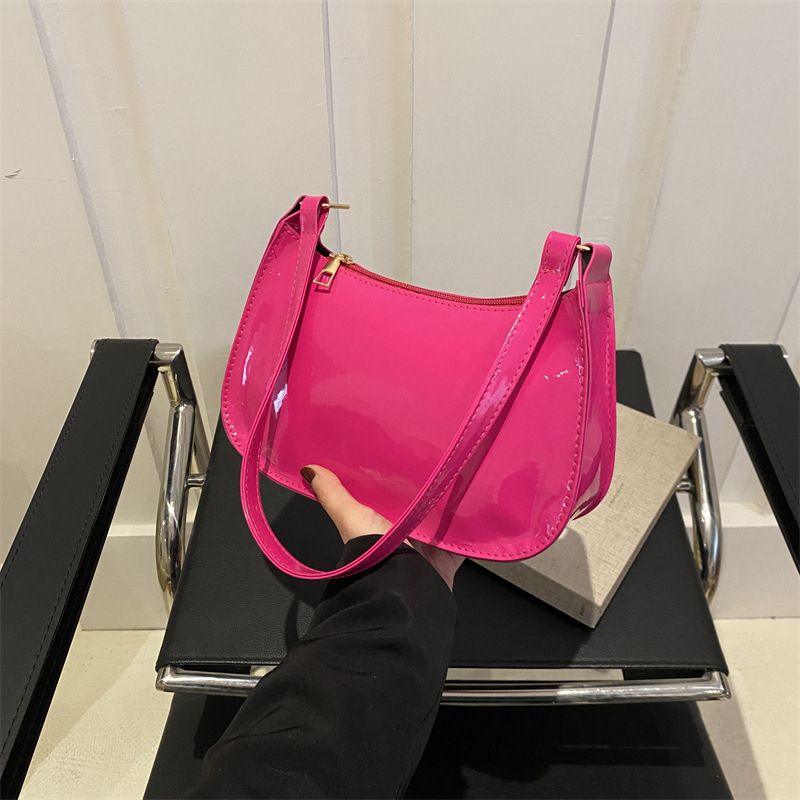 Retro Einfarbig PU Leder Schulter Unterarm Tasche Mode Casual Hobos Geldbörsen und Handtasche Damen Handtaschen_voghion.com