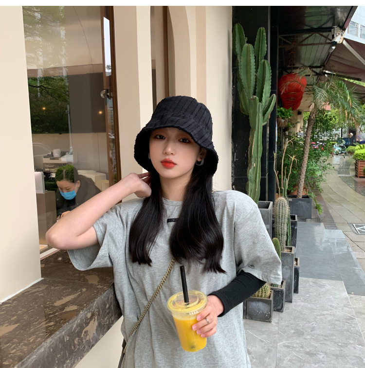 Instagram style Korean version versatile fisherman for women in spring and summer, thin shading soft girl bucket hat,_voghion.com
