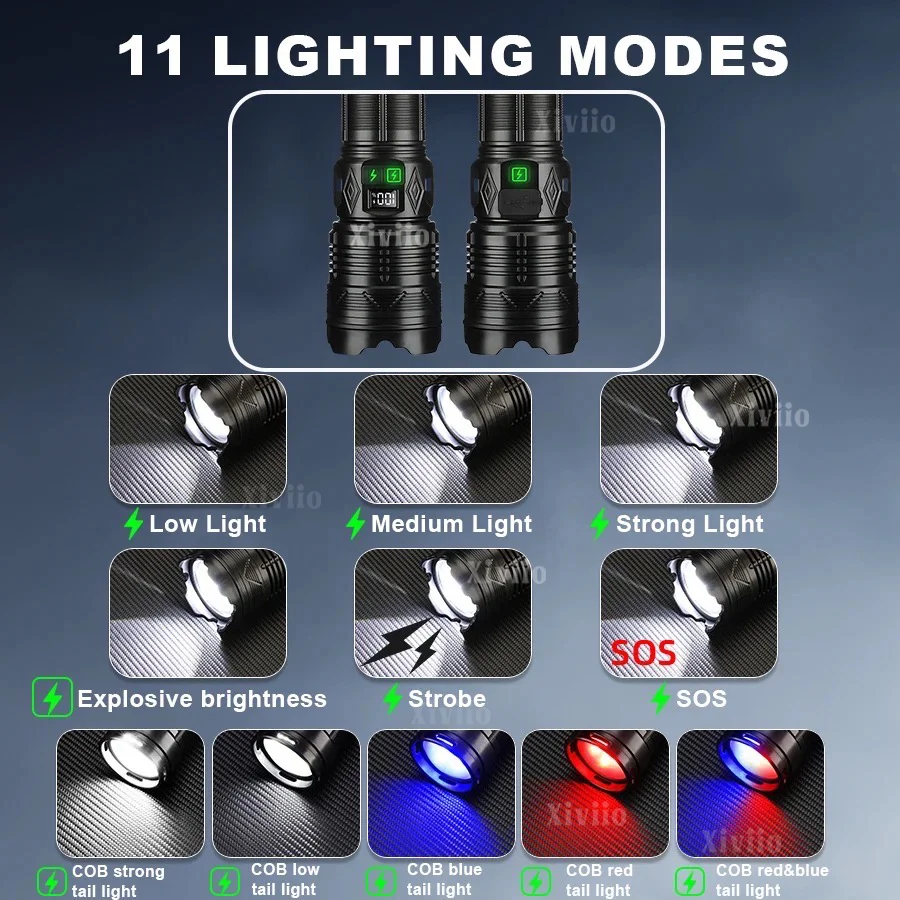 High Power Tactical Flashlight Rechargeable Led Torch For Camping_voghion.com