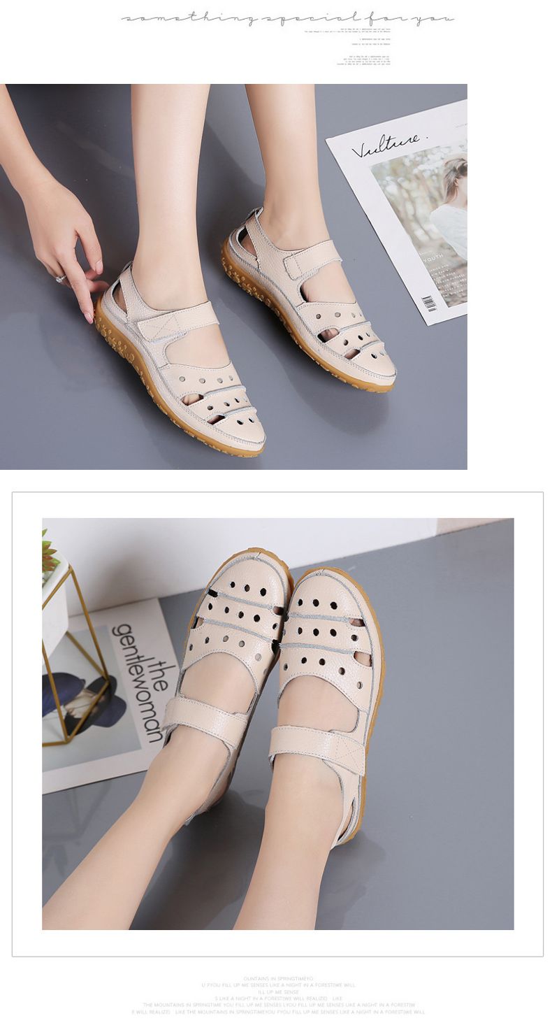 Lefu Summer New Sandals Hollow Hole Mom's Γυναικεία Μονά Παπούτσια_voghion.com