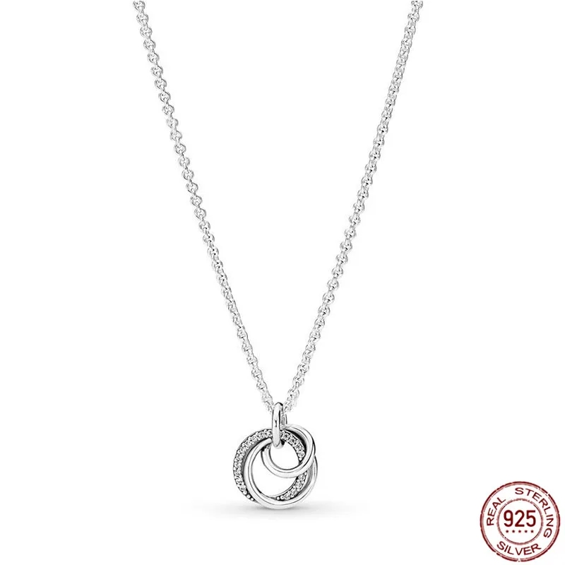 Klassiskt glänsande runt hjärta fyrkantigt hänge halsband hängsmycken_voghion.com