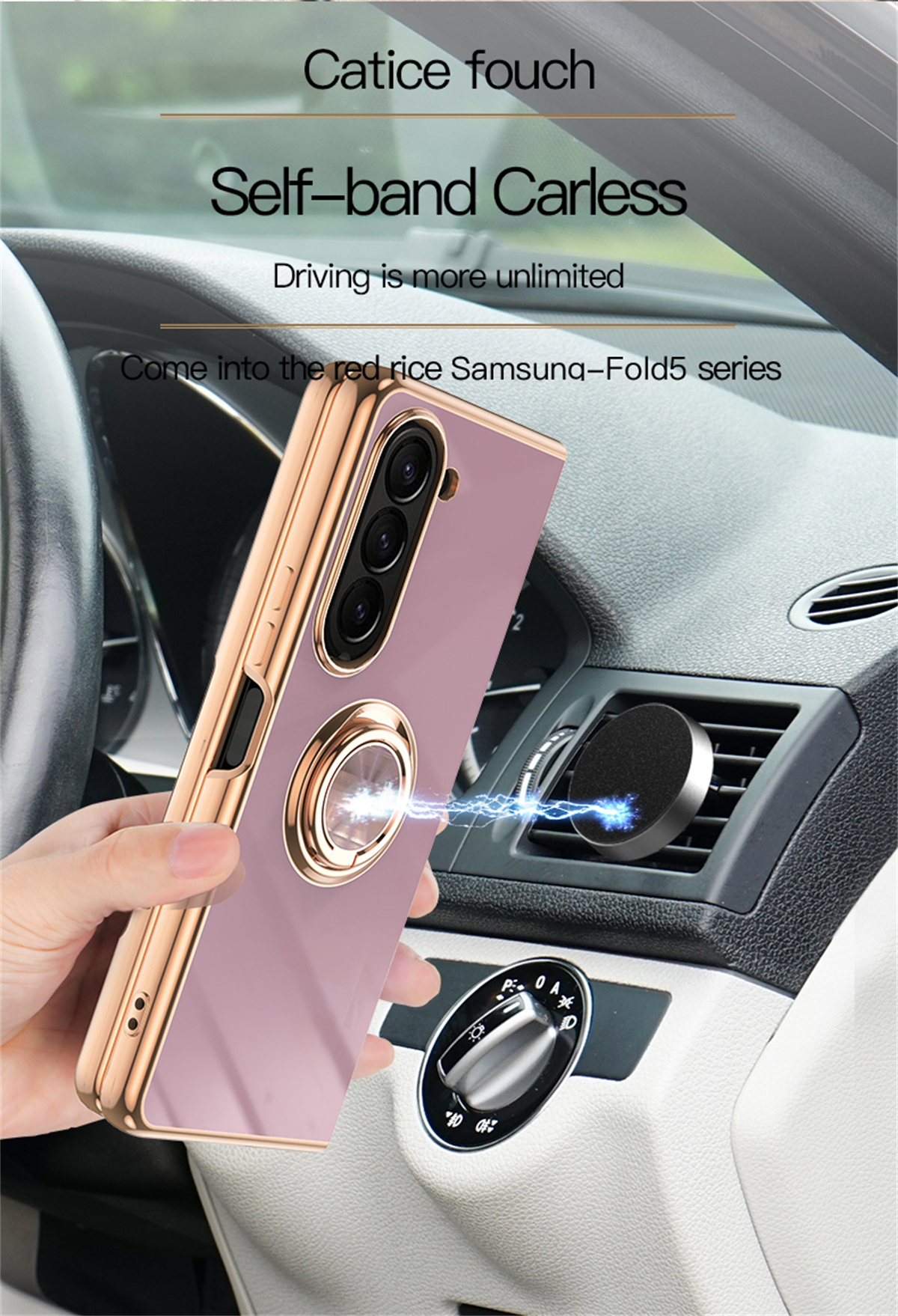 Shockproof Plating Ring Holder Phone Case For Samsung Galaxy Z Fold 5 4 Protective Cover Stand Back Shell Capa Funda_voghion.com