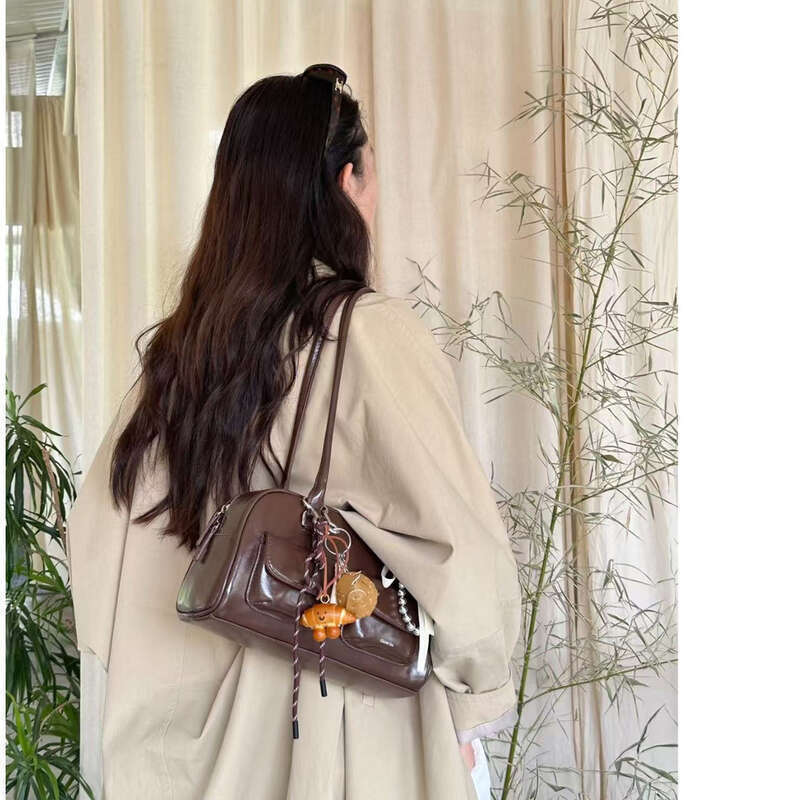 Bowling Bag Shoulder Bag High End Casual Ladies Handbag_voghion.com