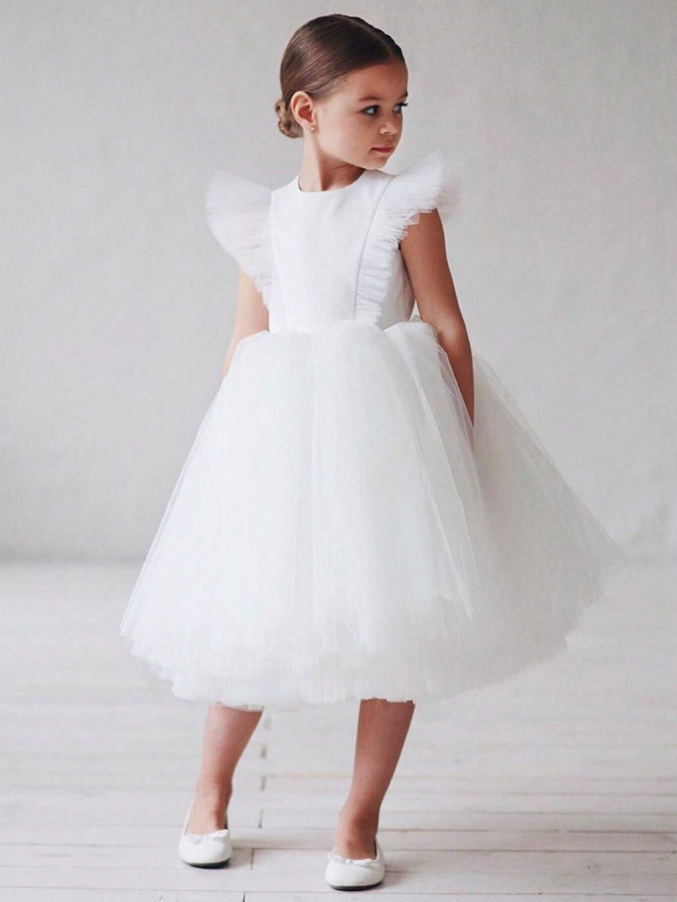 Robe de fête de Noël en tulle pour jeune fille, robe élégante de princesse pour demoiselle d'honneur ou demoiselle d'honneur, robe de bal pour anniversaire ou fête de fin d'année, robe de célébration._voghion.com